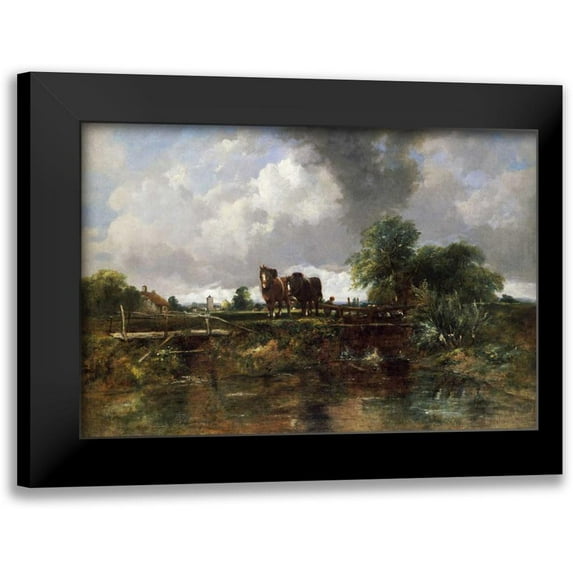 Watts, Frederick Waters 18x13 Black Modern Framed Museum Art Print Titled - A Wooded River Landscape
