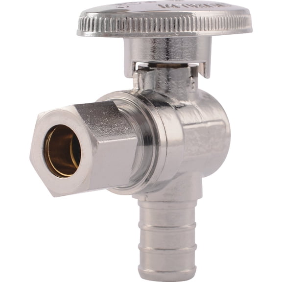 Watts PEX LFP-555 Angle Stop Valve 3/8-Inch OD x 1/2-Inch PEX Low-Lead, Chrome