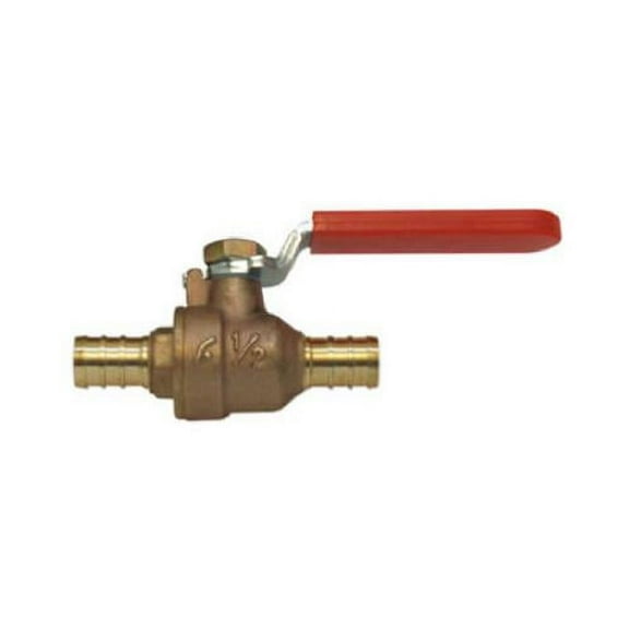 Watts PEX LFP-560 In-Line Full Port Ball Valve 1/2-Inch Barb x 1/2-Inch Barb Low-Lead, Brass