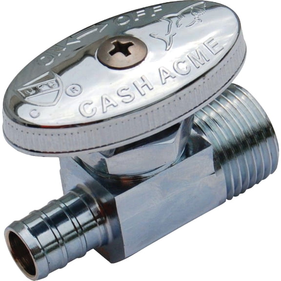 Watts PEX LFP-561 Straight Stop Valve 1/2-Inch Male Pipe x 1/2-Inch Barb Low-Lead, Chrome
