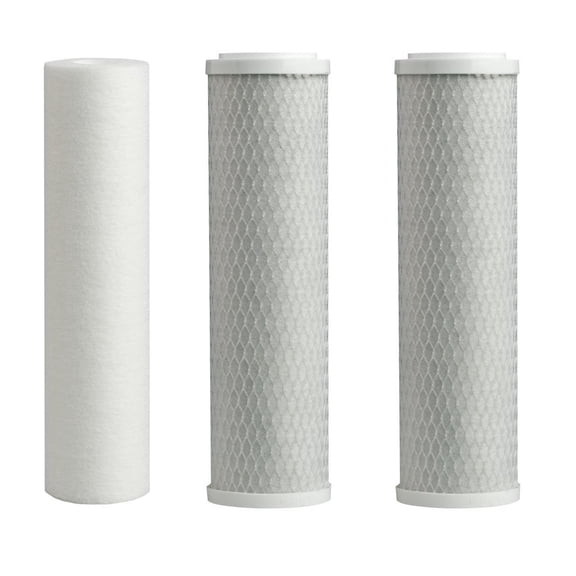 CFS 3 Pack Carbon Block Replacement Filter Kit Cartridges Compatible with 560002 Models Remove Bad Taste & Odor Whole House Replacement Water Filter Cartridge, White