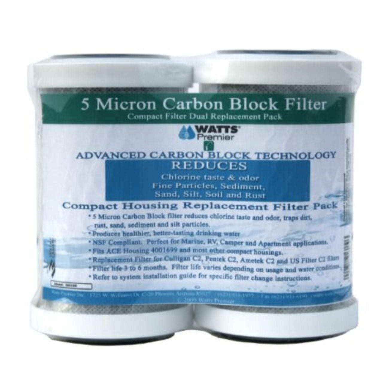 Watts Premier 5 Micron Carbon Block Whole House Water Filter