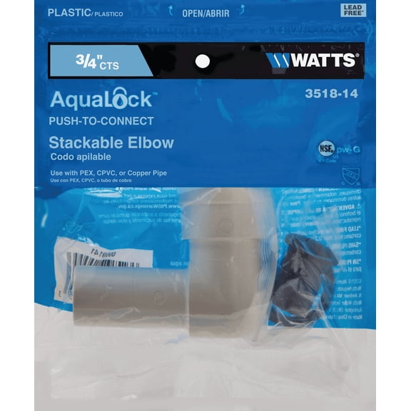 Watts Quick Connect Stackable Plastic Elbow - Pack of 2