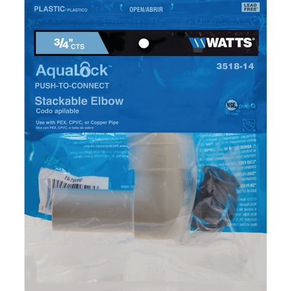 Watts Stackable Elbow Plumbing Fitting - 3/4 In Bagged