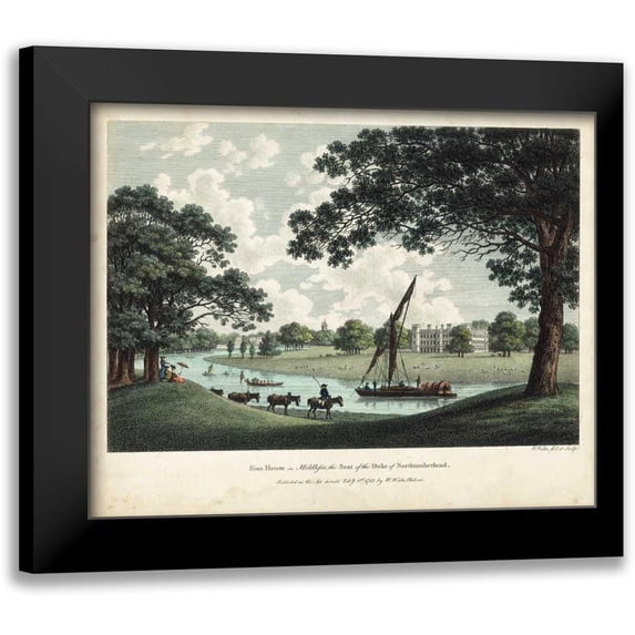Watts, W. 24x20 Black Modern Framed Museum Art Print Titled - Watts Views VII