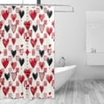 thumbnail image 1 of Watwatercolor Heart Shower Curtain Waterproof Fabric with 12 Hooks Bathroom Decorative Bath Curtain Set Polyester Fabric Machine Washable 60 x 72 Inch, 1 of 6