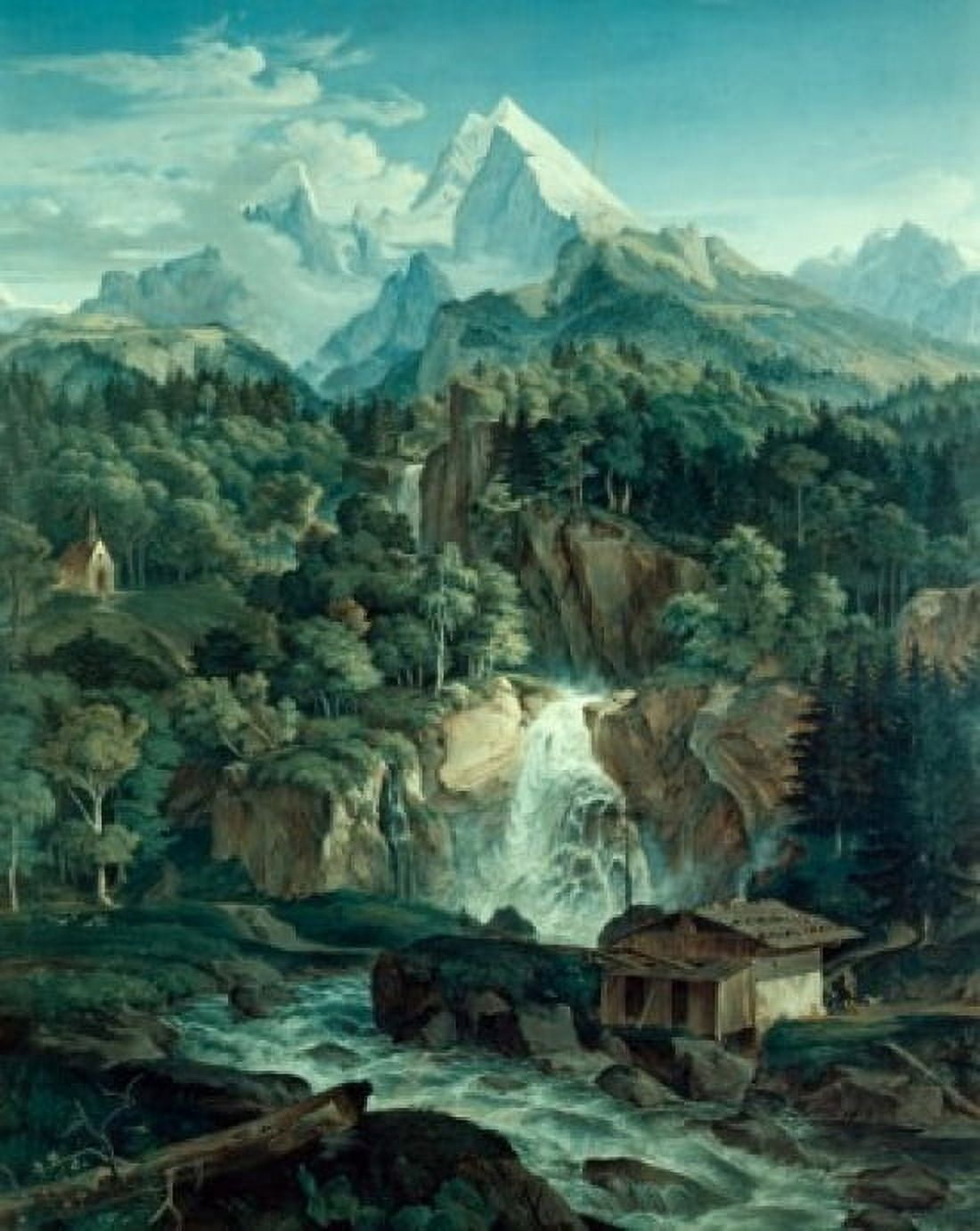 Watzmann Mountains by Ludwig Richter 1803-1884 Canvas Art - Ludwig Richter (18 x 24)