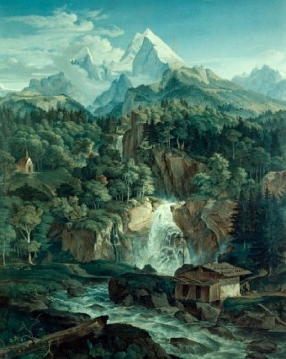Watzmann Mountains by Ludwig Richter 1803-1884 Canvas Art - Ludwig Richter (24 x 36)