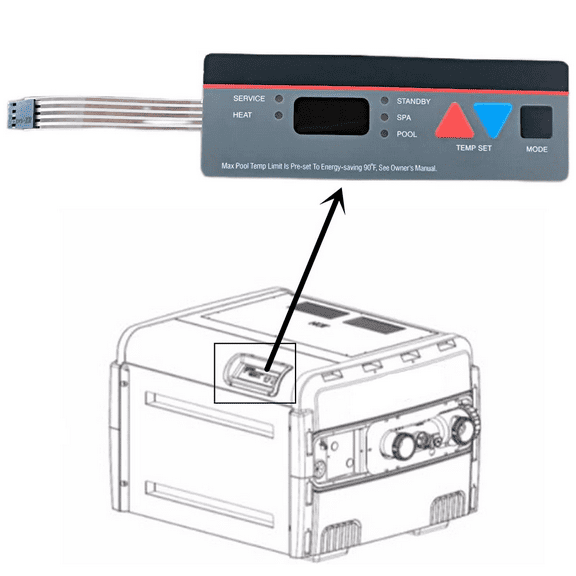 Wauebuly Keypad Kit FDXLBKP1930 Replacement for H-Series Low NOx and Pool and Spa/Hot Tub Heaters H150FD H200FD/H250FD H300FD/H350FD H400FD
