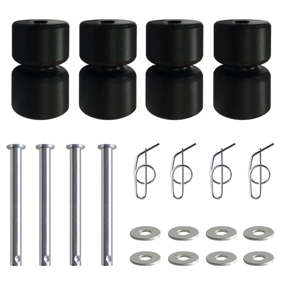 Wauebuly Rollers Pins Washers Rings Assembly Black for Trailer Assist Tailgate Assist Rollers Pins Washers Rings