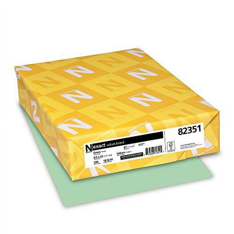 Wausau Paper - Exact Vellum Bristol Cover Stock, 67 lbs., 8-1/2 x 11, Green, 250 Sheets, Sold as 1 PK Wausau Paper - Exact Vellum Bristol Cover Stock, 67 lbs., 8-1/2 x 11, Green, 250 Sheets, Sold as 1 PK