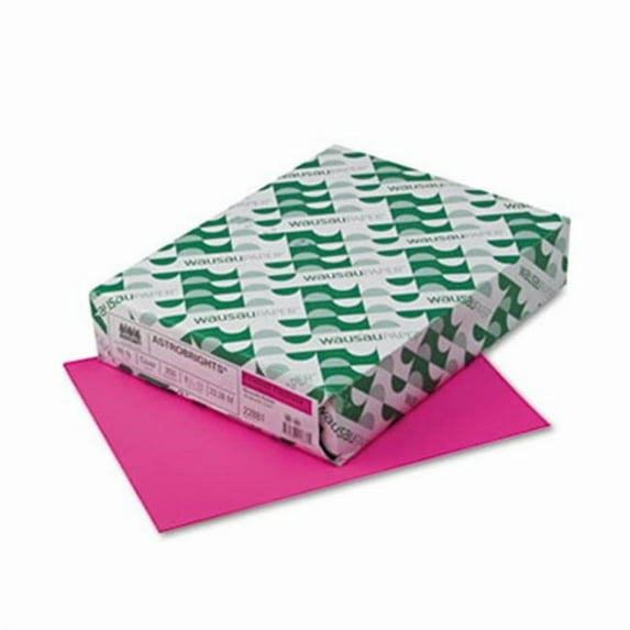 Wausau Paper  Astrobrights Colored Card Stock  65 lbs.  8.5 x 11  Fireball Fuchsia  250 Shts