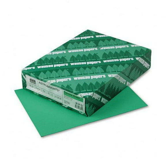 Wausau Paper : Astrobrights Colored Card Stock, 65lb, Gamma Green, Letter, 250 Sheets per Pack -:- Sold as 2 Packs of - 250 - / - Total of 500 Each