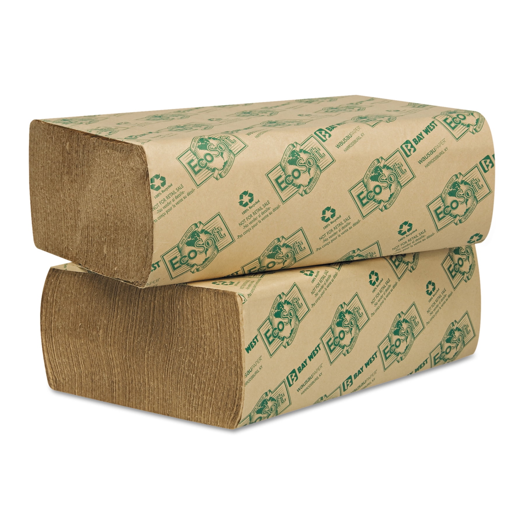 Wausau Paper EcoSoft Multifold Towels, Natural, 250 Towels/Pack, 16 Packs/Carton