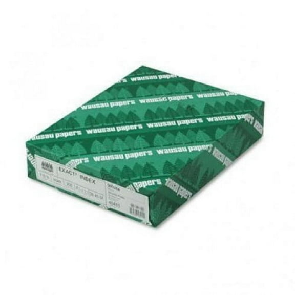 Wausau Paper Index Card Stock, 92 Brightness, 110 lb, Letter, White, 250 Sheets per Pack (49411) Case of 8