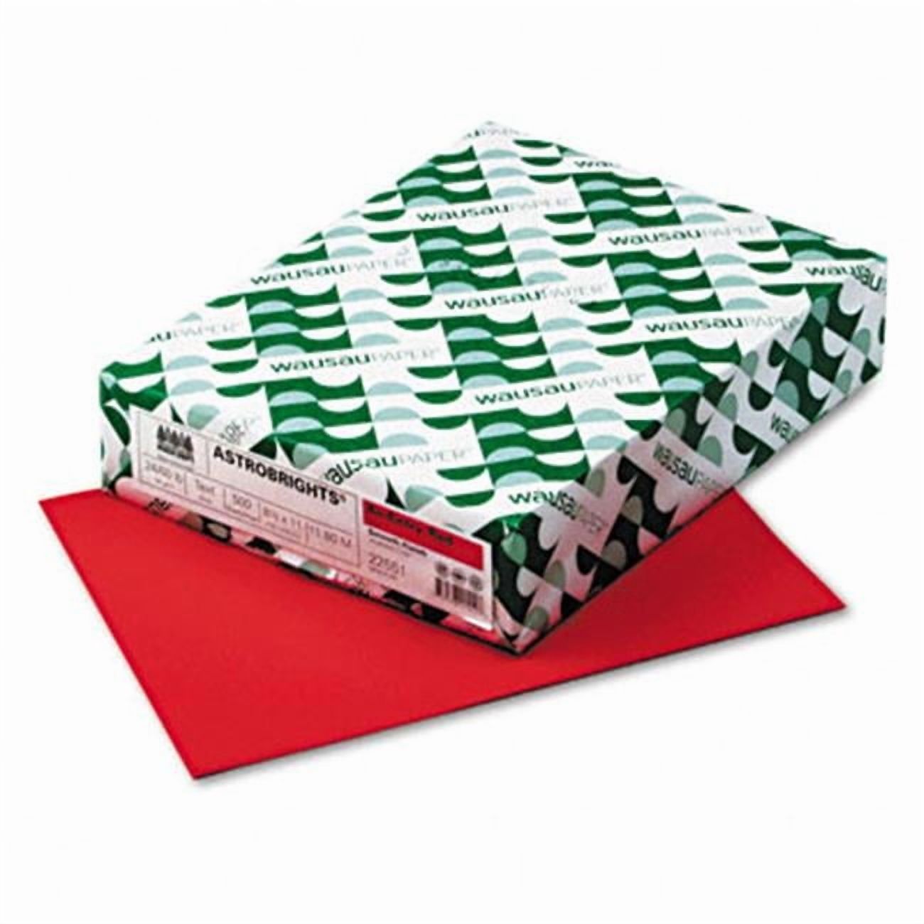 Wausau Papers  AstroBright Color Laser/Inkjet Paper Re-Entry Red 24lb Letter 500 Sheets - Re-Entry Red - Letter Size