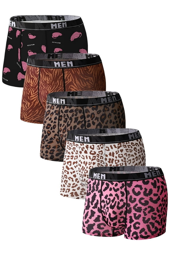 Mens Trunk Underwear Boxer Briefs Short Leg Comfortable Underpants 5 Pack, Sizes S-XL