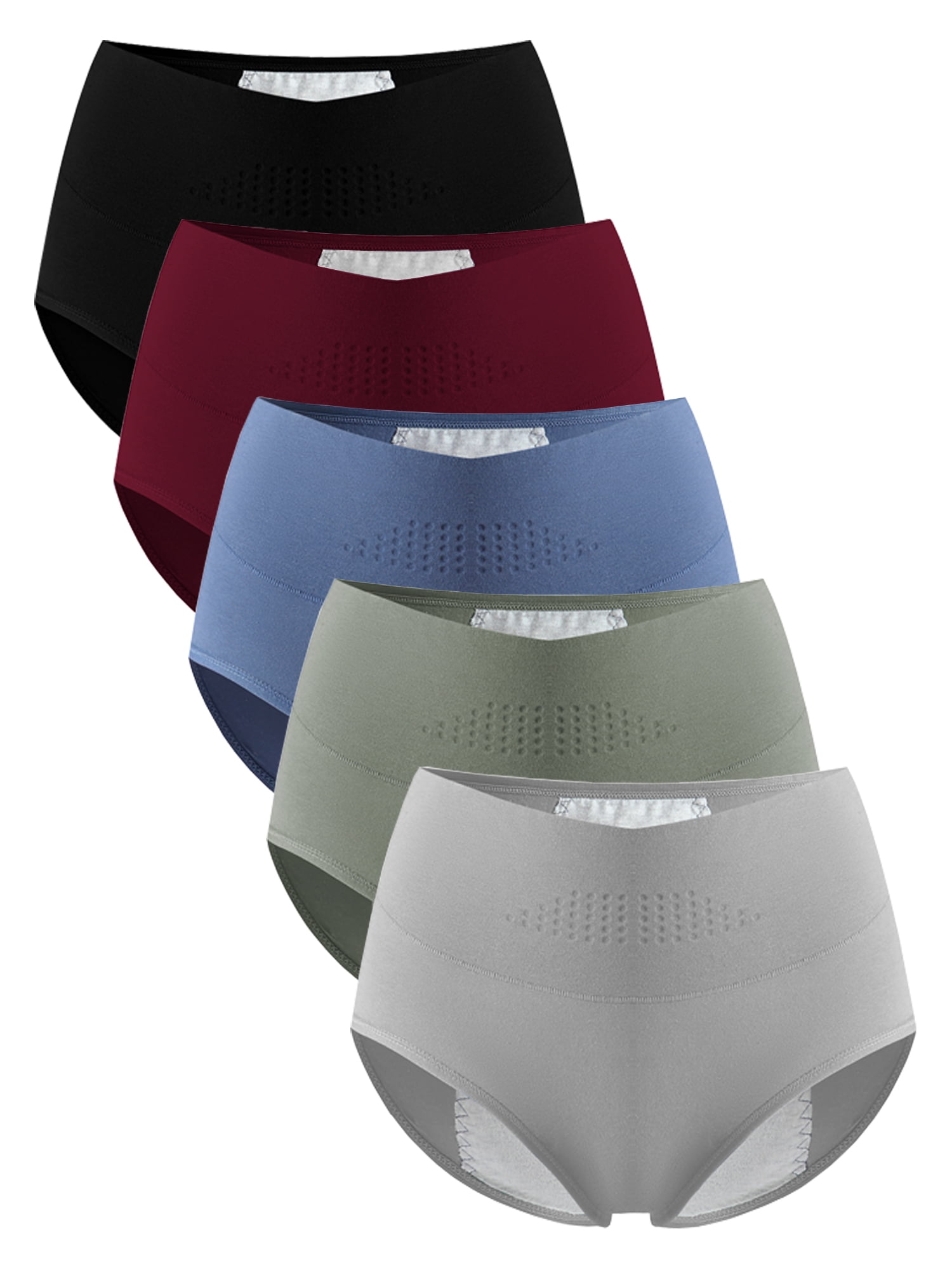 High Waisted Postpartum Underwear Slight Tummy Control Underwear Soft Full Coverage Cotton Panties Multipack main image 0