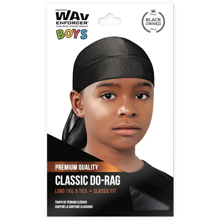 WavEnforcer Boys Do-Rag Black Breathable Stretch Fit for Waves WavEnforcer Boys Do-Rag Black Breathable Stretch Fit for Waves