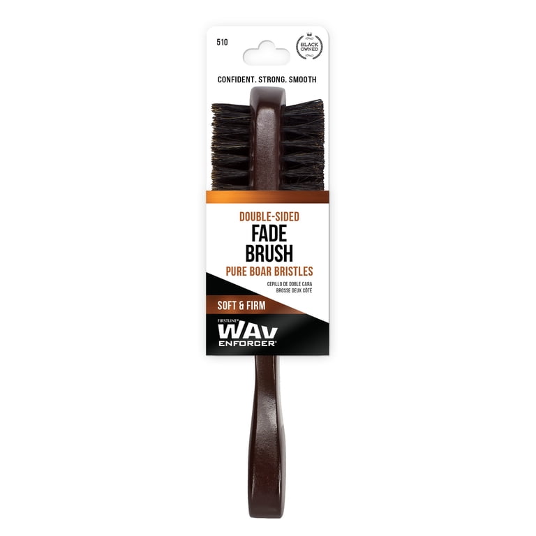 WavEnforcer Double-Sided Boar Fade Brush, Soft and Firm Bristles