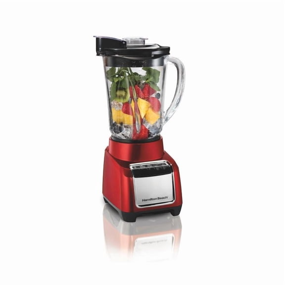 Wave Action Blender 48 oz, Red, 700W Kitchen Blender with Glass Jar, 6 Speed Settings, Dishwasher-Safe Parts, and Smoothie & Ice-Crushing Functions