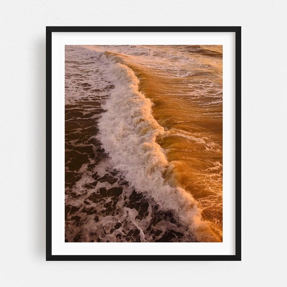 Wave After Wave - St. Augustine Beach Florida Photography Waves Seascape Ocean Sunset Coast Nature Beach Black Framed Wall Art Print 6 x 8 inches