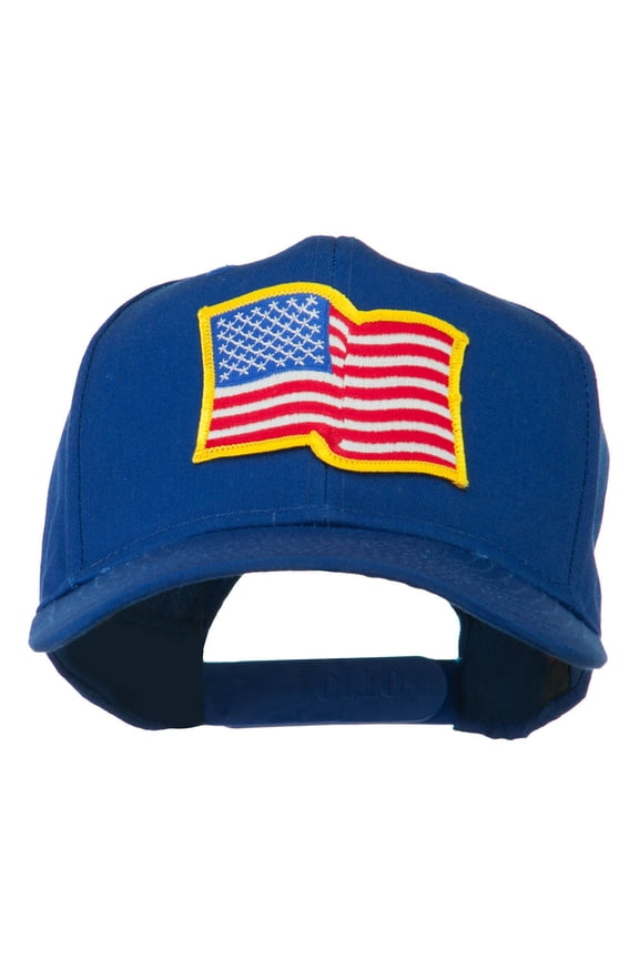 Wave American Flag Patched High Profile Cap - Royal OSFM