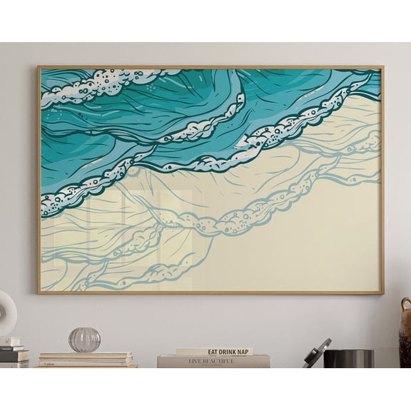 Wave Art Print! Boho, Minimalist Modern Art, Boho&Minimalistdecor, Ocean Art, File Wall Art, Modern Wall Decor, 8x12 UNFRAMED