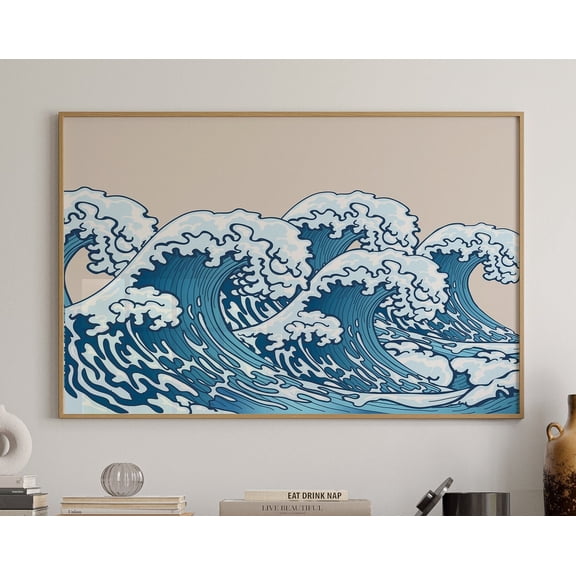 Wave Art Print! Boho, Minimalist Modern Art, Boho&Minimalistdecor, Ocean Art, File Wall Art, Modern Wall Decor, 8x12 UNFRAMED