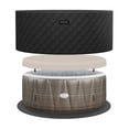 thumbnail image 1 of Wave Atlantic 4-Person Round Inflatable Hot Tub | 110-Jet Massage & Eco Heater | Brown Rattan | EnergySave Bundle, 1 of 7