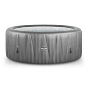Wave Atlantic 6-Person Inflatable Hot Tub | Integrated Eco Heater | 130 Aquajet Massage System | Anti-Freeze Protection | Quick 15-Minute Setup | Gray Rattan