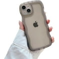 thumbnail image 1 of Wave Border Phone case, Cute Curly Border Design, Small Fresh Style, Clear Phone case, for iPhone 15 14 13 12 11 Pro Max Mini XS XR 7 8 6 6S SE Phone Case (Black,iPhone 14 Plus), 1 of 8