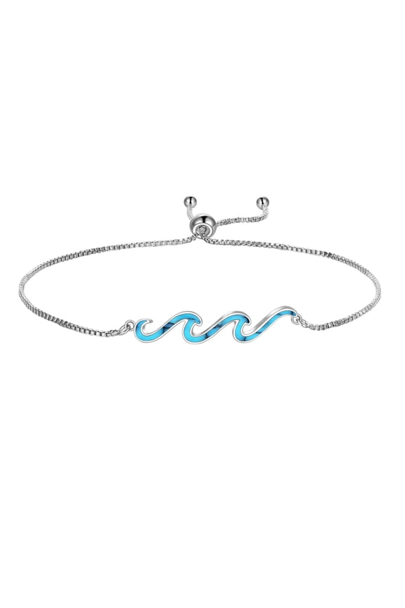 Wave Bracelet 925 Sterling Silver Wave Bracelet Ocean Jewelry Beach Gifts For Women Gifts