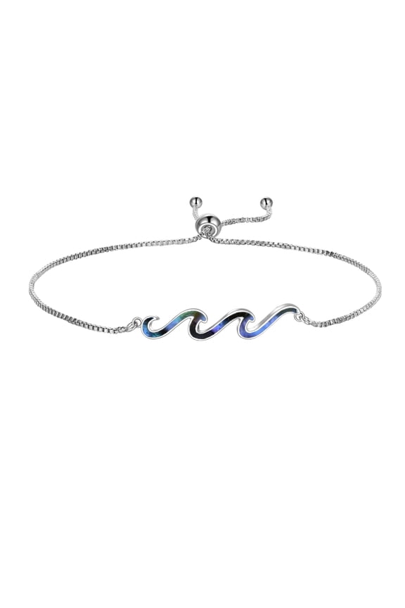 Wave Bracelet 925 Sterling Silver Wave Bracelet Ocean Jewelry Beach Gifts For Women Gifts