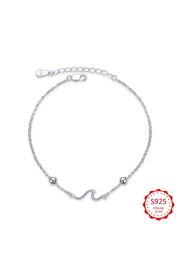 Wave Bracelet Sterling Silver Ocean Wave Bracelets Ocean Beach Bracelet for Women Jewelry Gifts