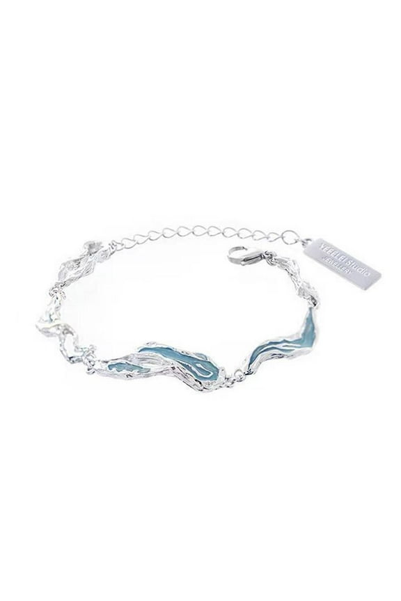 Wave Bracelets, Ocean Wave Bracelet, Adjustable Ocean Beach Bracelet, Blue Ocean Wave Beach Bracelet Dainty Bracelet, F Boho