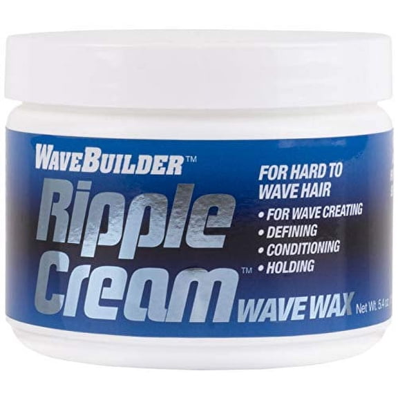 Wave Builder Ripple Cream Wave Wax For Hard to Wave Hair, 5.4 oz, 2 Pack