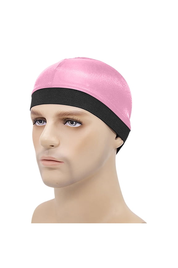 Wave Cap, Silk Stocking Wave Caps for 360 Waves, Silky Durag for Men, Stain Caps Pink