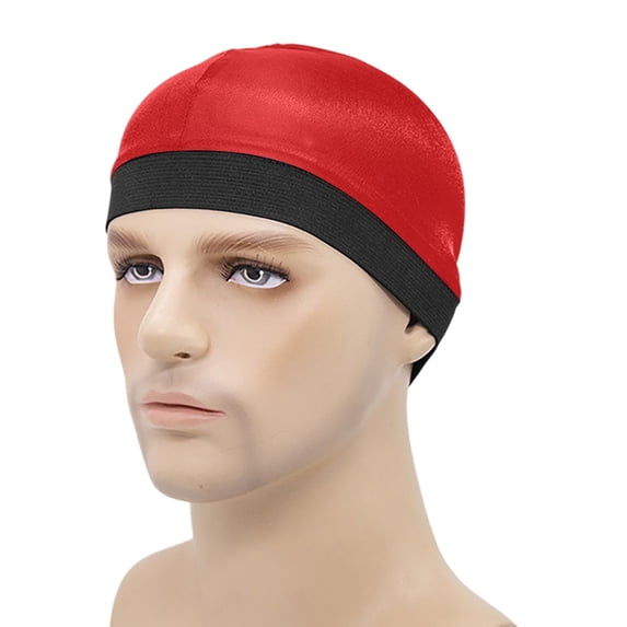 Wave Cap, Silk Stocking Wave Caps for 360 Waves, Silky Durag for Men, Stain Caps Red
