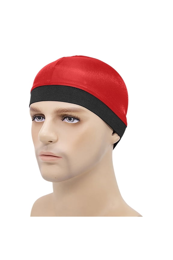 Wave Cap, Silk Stocking Wave Caps for 360 Waves, Silky Durag for Men, Stain Caps Red