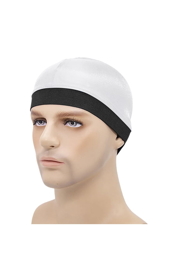 Wave Cap, Silk Stocking Wave Caps for 360 Waves, Silky Durag for Men, Stain Caps White