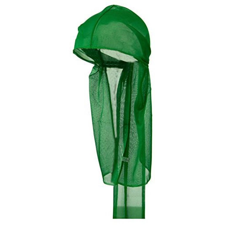 Wave Cap Stocking Durag Tie Down Fashion Nylon Cap Solid Color Mens Womens  (Irish Green Kelly)