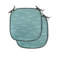 thumbnail image 1 of Wave Chair Seating Cushion Set of 2, Abstract Pattern in Calm Colors and Fish Sketches Nautical Sea Animals Doodle, Seat Pads with Anti-slip Backing, 16"x16", White and Pale Teal, by Ambesonne, 1 of 7