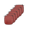 thumbnail image 1 of Wave Chair Seating Cushion Set of 6, Traditional Delicate Japanese Motif Nautical Curls in Warm Tones Art, Seat Pads for Office with Anti-slip Backing, 16"x16", Pale Vermilion Vermilion, by Ambesonne, 1 of 7