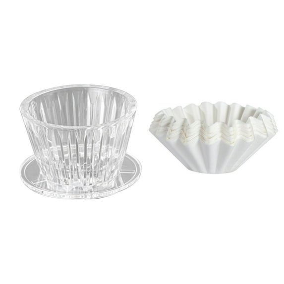 Wave Coffee Dripper Pour over Coffee Filter Cups Hand-Poured Cake Shaped Origami Filter Cup W/50Pcs Filter Paper