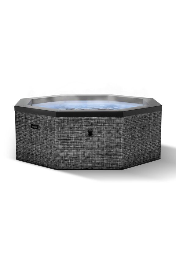 Como 6-Person Octagon Eco-Foam Hot Tub | 90-Jet Massage & Wi-Fi Eco Heater | Flint Gray
