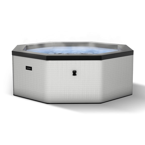 Wave Como 6-Person Octagon Eco-Foam Hot Tub | 90-Jet Massage & Wi-Fi Eco Heater | Graphite Gray