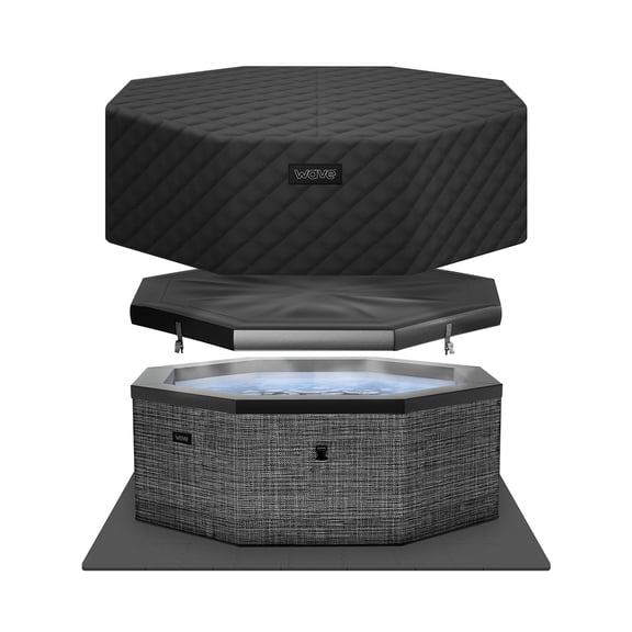 Wave Como 6-Person Octagon Eco-Foam Hot Tub | 90-Jet Massage & Wi-Fi Eco Heater | Flint Gray | EnergySave Bundle