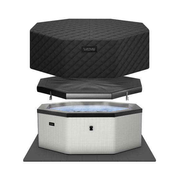 Wave Como 6-Person Octagon Eco-Foam Hot Tub | 90-Jet Massage & Wi-Fi Eco Heater | Graphite Gray | EnergySave Bundle
