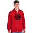 thumbnail image 1 of Wave Compass Ocean Sea Spiritual Unisex Fleece Graphic Zip Up Hoodie Brisco Brands 2X, 1 of 5